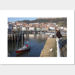 The Ayesha leaves harbour, Scarborough, UK Posters and Art